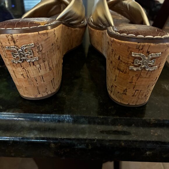 Sam Edelman Ramsey Gold Wedge Sandals - NEW; No Box - SZ 6.5 - Picture 4 of 9
